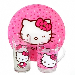 Набір дитячого посуду Luminarc Hello Kitty Sweet Pink H5483