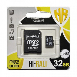 Карта памяти Hi-Rali 32 GB microSDHC class 10 UHS-I + SD Adapter HI-32GBSD10U1-01