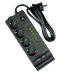Мережевий подовжувач Power Socket 994U 4 розетки + 6 USB-портів / 2 м Black - фото 2.