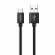 USB кабель Florence Fabric Type-C 1m 3A Black (FL-2203-KT) USB кабель Florence Fabric Type-C 1m 3A Black (FL-2203-KT) - фото 1
