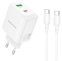 Зарядний пристрій Borofone BN30 PD45W + кабель QC3.0 Type-C to Type-C White - фото 2.