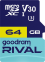 Карта пам'яті GoodRam RIVAL microSDXC 64GB V30 (UHS I U3) + ad - фото 1