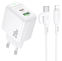 Мережевий зарядний пристрій Borofone BAS44A 20W PD/QC USB-C/USB-A White - фото 2.